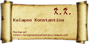 Kalapos Konstantina névjegykártya